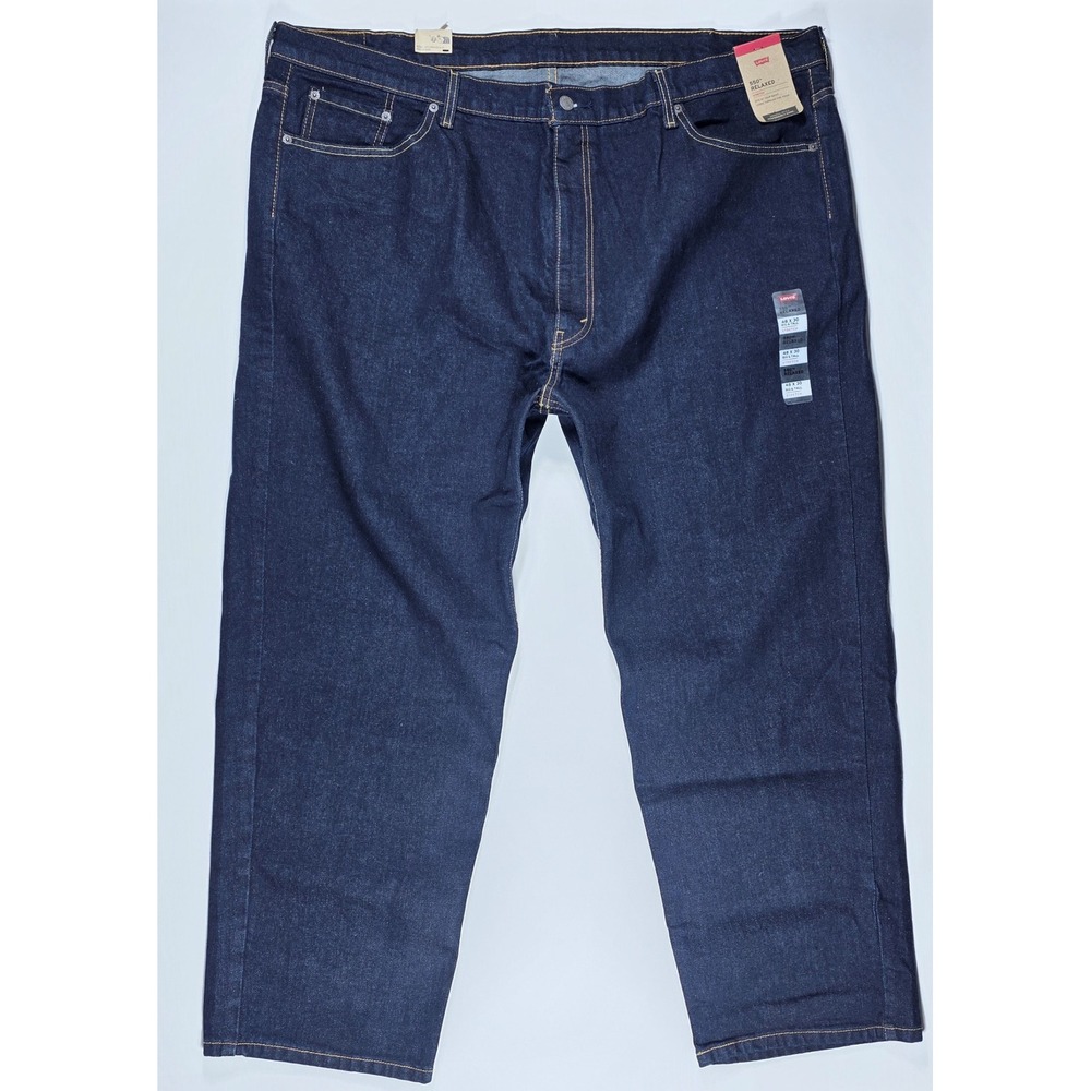 Levis 550 Relaxed Fit Stretch Jeans Men's 48x30 Dark Wash Indigo Blue